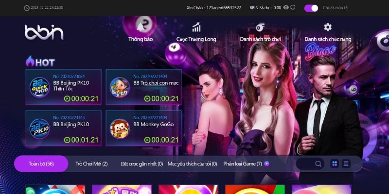 Hướng dẫn chơi tại sảnh Live Casino Bbin tại Win55